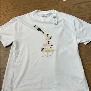 Champagne skier tshirt